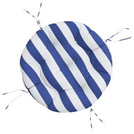 Pernă rotundă dungi albastre/albe, Ø60 x11 cm, textil oxford, 2 image