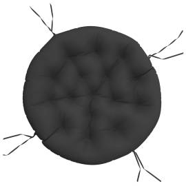 Pernă rotundă negru, Ø 100 x11 cm, țesătură oxford, 2 image