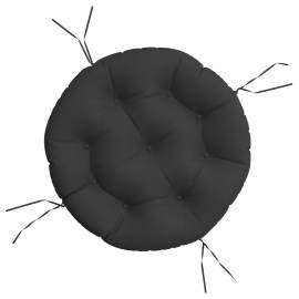 Pernă rotundă negru, Ø 60 x11 cm, țesătură oxford, 2 image