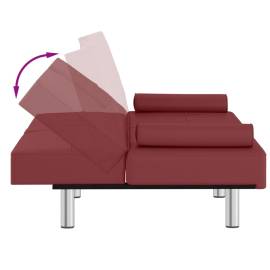 Canapea extensibilă suporturi pahare, roșu vin, piele ecologică, 9 image