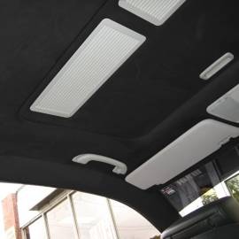 Material pentru reconditionare plafon auto, material textil cu spate buretat, culoare Neagra, dimensiune 2m x 1,70m, 2 image