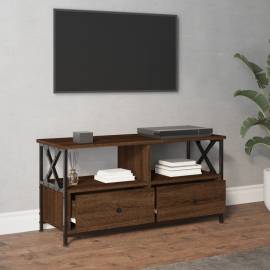 Comodă tv, stejar maro, 90x33x45 cm, lemn prelucrat & fier, 3 image