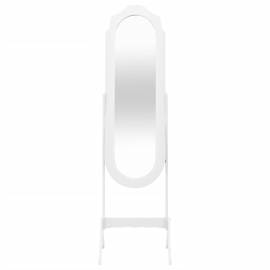 Oglindă independentă, alb, 45,5x47,5x160 cm, lemn compozit, 2 image