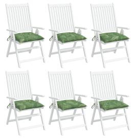 Perne de scaun, 6 buc., 50x50x7 cm, textil, model frunze, 3 image