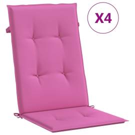 Perne de scaun spătar înalt, 4 buc., roz, textil, 2 image