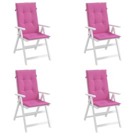 Perne de scaun spătar înalt, 4 buc., roz, textil, 3 image