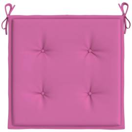 Perne scaun grădină, roz, 2 buc., 50x50x3 cm, textil, 5 image