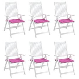 Perne scaun grădină, roz, 6 buc., 50x50x3 cm, textil, 3 image