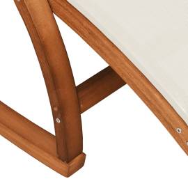 Scaun balansoar, alb, textilenă și lemn masiv de plop, 7 image
