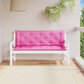 Perne bancă de grădină, 2 buc., roz, 150x50x7 cm, textil