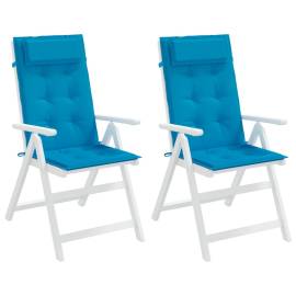Perne de scaun cu spătar înalt, 2 buc, bleu, țesătură oxford, 4 image