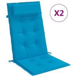 Perne de scaun cu spătar înalt, 2 buc, bleu, țesătură oxford, 2 image