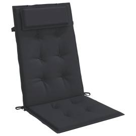 Perne de scaun cu spătar înalt, 2 buc, negru, țesătură oxford, 3 image