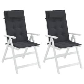 Perne de scaun cu spătar înalt, 2 buc, negru, țesătură oxford, 4 image