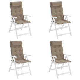 Perne scaun cu spătar înalt, 4 buc, gri taupe, țesătură oxford, 4 image