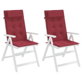 Perne scaun cu spătar înalt 2 buc, roșu, țesătură oxford, 4 image