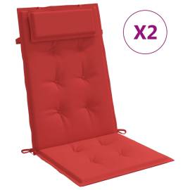 Perne scaun cu spătar înalt 2 buc, roșu, țesătură oxford, 2 image