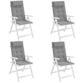 Perne scaun cu spătar înalt 4 buc, gri, țesătură oxford, 4 image