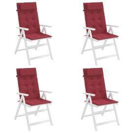Perne scaun cu spătar înalt 4 buc, roșu vin, țesătură oxford, 4 image