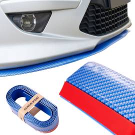 Protectie spoiler, prelungire bara fata/spate din cauciuc, culoare CARBON Albastru, 3 image