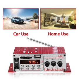 MINI amplificator auto, stereo, 12V, 40 W, radio FM, citire USB sau card SD, cu telecomanda, 5 image