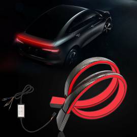 Eleron auto cu lampa stop frana suplimentara pentru autoturisme, 12V, 120cm, Carbon, 5 image