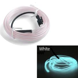 Fir Neon Auto "EL Wire" culoare Alba, lungime 2M, alimentare 12V, droser inclus, 2 image