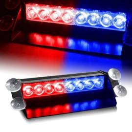 Lampa stroboscopica LED, montaj in parbriz, 8W, culoare Rosu - Albastru, 3 image