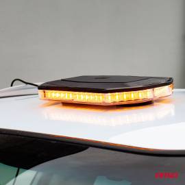 Rampa luminoasa girofar, culoare Orange, alimentare 12/24V, 48 LED-uri, protectie IP56, montaj cu magnet, 2 image