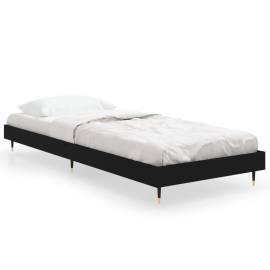 Cadru de pat, negru, 75x190 cm, lemn prelucrat, 2 image
