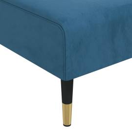 Canapea extensibilă în formă de l albastru 271x140x70cm catifea, 9 image