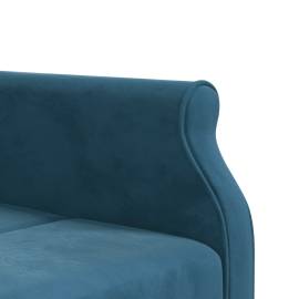 Canapea extensibilă în formă de l albastru 271x140x70cm catifea, 8 image