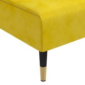 Canapea extensibilă în formă de l galben 271x140x70 cm catifea, 9 image