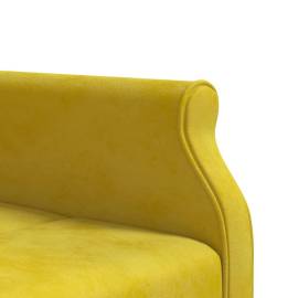 Canapea extensibilă în formă de l galben 271x140x70 cm catifea, 8 image