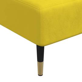 Canapea extensibilă în formă de l galben 279x140x70 cm catifea, 10 image