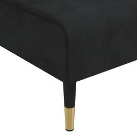Canapea extensibilă în formă de l negru 271x140x70 cm catifea, 9 image