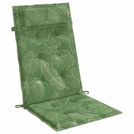 Perne de scaun spătar înalt, 4 buc, model frunze, textil oxford, 3 image
