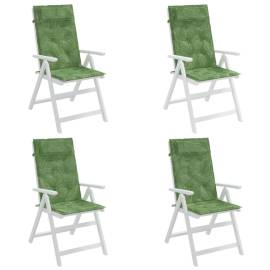 Perne de scaun spătar înalt, 4 buc, model frunze, textil oxford, 4 image