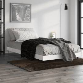 Cadru de pat, alb extralucios, 100x200 cm, lemn prelucrat, 4 image