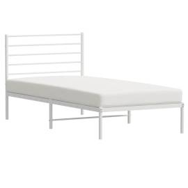 Cadru pat metalic cu tăblie, alb, 90x200 cm, 4 image