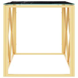 Masă de cafea, 110x45x45 cm, oțel inoxidabil și sticlă, 4 image