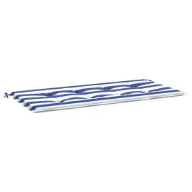 Pernă de bancă dungi albastre și albe 100x50x3 cm textil oxford, 2 image