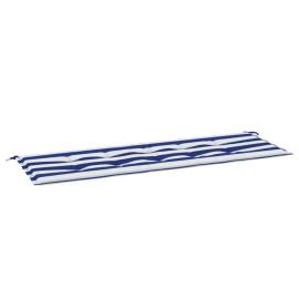 Pernă de bancă dungi albastre și albe 150x50x3 cm textil oxford, 2 image