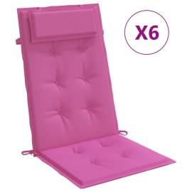 Perne de scaun cu spătar înalt, 6 buc, roz, țesătură oxford, 2 image