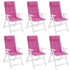 Perne de scaun cu spătar înalt, 6 buc, roz, țesătură oxford, 4 image