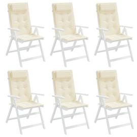 Perne scaun cu spătar înalt, 6 buc, crem, țesătură oxford, 4 image