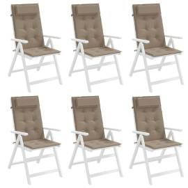 Perne scaun cu spătar înalt, 6 buc, gri taupe, țesătură oxford, 4 image