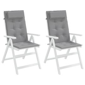 Perne scaun cu spătar înalt 2 buc, gri, țesătură oxford, 4 image