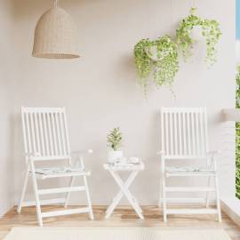 Perne scaun grădină, model frunze, 2 buc., 50x50x3 cm, textil