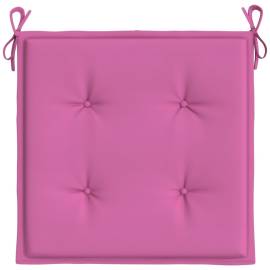 Perne scaun grădină, roz, 4 buc., 50x50x3 cm, textil, 5 image